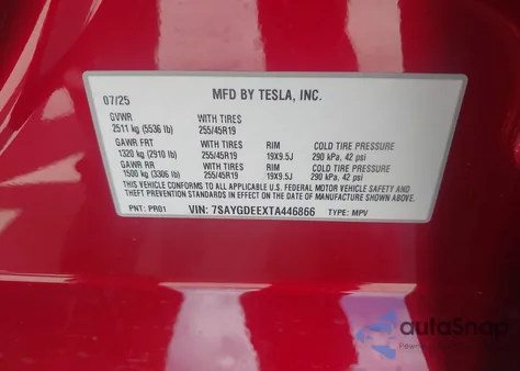 2026 Tesla Model Y Long Range Dual Motor All-Wheel Drive/Long Range Launch Series from USA, damaged, VIN 7SAYGDEEXTA446866